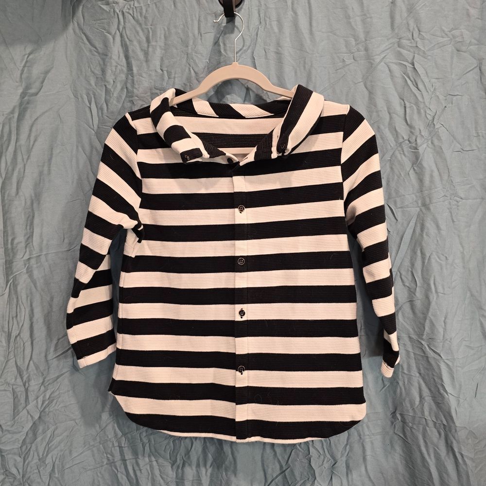 Classic Black and White Striped Women's Blouse